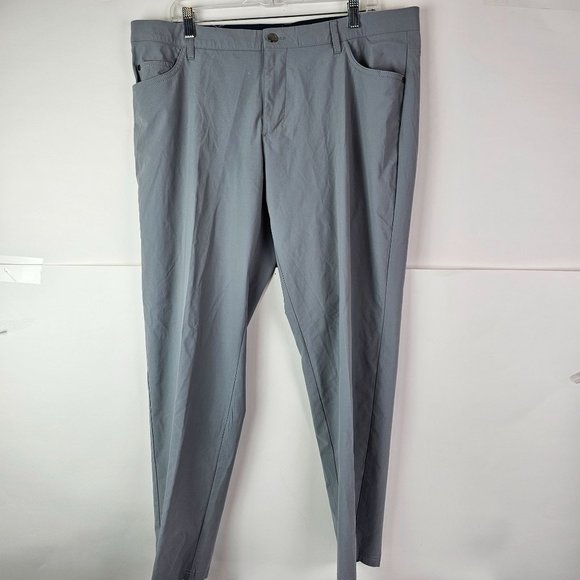 Adidas Pants Mens 38x30 Gray Solid Go-To 5-Pocket Tapered Golf Performance - Picture 5 of 9